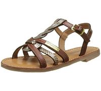 Les Tropéziennes par M. Belarbi Filles BADAMI Sandales Bride Cheville, Marron (Tan/Or), 32 EU