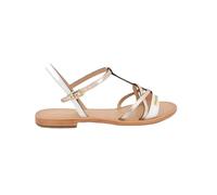 Les Tropéziennes par M. Belarbi Hironela, Sandale Plate Femme - Blanc/Or - 40