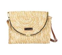 Les Tropéziennes par M.Belarbi | Pochette tressée Milos | Sac bandoulière Femme à Rabat en Paille avec Broderies et Sequins | 27 x 21 x 4 cm | Coloris Beige Naturel