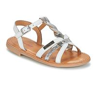 Les Tropéziennes par M. Belarbi BADAMI, Sandales Bride Cheville Fille, Blanc (Blanc/Argent), 34 EU (2)