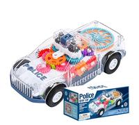 Les véhicules à engrenages s'allument, voiture à engrenages transparente, Véhicule électrique jouet conduite automatique, Jouet éducatif amusant et interactif avec lumières clignotantes et musique