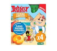 LES VERGERS DE CHATEAUBOURG Compote Pomme Abricot Astérix Sans Sucres Ajoutés 4x90g - Lot de 4