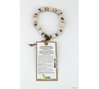 Les Verts Moutons Collier Anti-tiques aux Perles de céramique pour Chien et Chat (S-M, Beige)