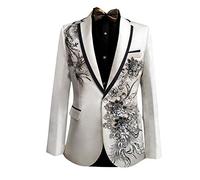 Les Vestons pour Hommes Smoking Prom Party Cocktail Veste Modèle De De Partie Vêtements pour Hommes De Soirée De Mariage Blazer De Veste pour Hommes (Color : Blanc, Size : 2XL)