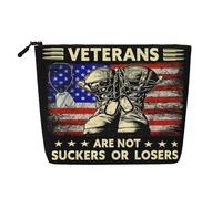 Les vétérans ne sont ni des imbéciles ni des ratés. Trousse de Maquillage en Faux Chanvre, Trousse de Voyage, Pochette de Toilette, écologique et Durable avec Fermeture éclair, 24 x 17 cm.