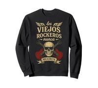 Les Vieux Rockers ne meurent jamais crâne Guitares Rock Sweatshirt