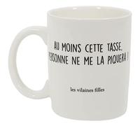 Les Vilaines Filles LA Chaise Longue - Mug Chewing Gum - Céramique Grès - Design Humoristique avec Chewing-Gum 3D - Taille 8 x 9.5 x 8 cm - Poids 340 g - Contenance 300 ML - Couleur Blanc