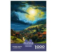 Les Villages 1000 Pieces Animation Puzzle en Papier Jeu D'Intelligence De l'art De La Décoration Moderne Adultes Et Enfants Dès 14 Ans 70x50cm/1000pcs