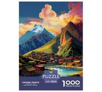 Les Villages 1000 Pieces Animation Puzzle pour Adulte Matériaux Recyclés Jeu Cadeau Unique Adultes Et Enfants Dès 14 Ans 38x26cm/1000pcs