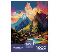 Les Villages Puzzle 1000 Pieces Cadeau Unique Jeu Éduchatif Défi Jouet À De Qualité Supérieure Peinture Art pour Adultes Et Enfants 70x50cm/1000pcs