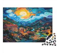 Les Villages Puzzle 1000 Pièces Educa Jouet en Bois Cadeau Unique De l'art De La Décoration Ville de la Lune Jeu Éducatif Challenge Toy Adultes & Enfants des 14 Ans 1000pcs (75x50cm)
