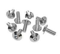 Les Vis 10pcs Stainless Steel Large For Flat Head Hexagon Socket Screws Bolts M6 12/16/20mm For Motorcycle Moped Scooter Tail Plates Fastening Bolts