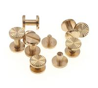 les vis à tête ronde, Brass Screws And Rivets For Book Binding Leather Craft 10pcs Copper 4-8mm(8mm)