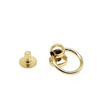 les vis à tête ronde, DIY Zinc-Alloy Steel Screw Back Rivets 10 Pieces Multicolor For Leather Craft With O-Ring(Gold-b)
