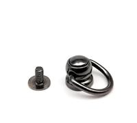 les vis à tête ronde, DIY Zinc-Alloy Steel Screw Back Rivets 10 Pieces Multicolor For Leather Craft With O-Ring(Black-a)