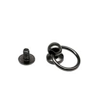 les vis à tête ronde, DIY Zinc-Alloy Steel Screw Back Rivets 10 Pieces Multicolor For Leather Craft With O-Ring(Black-b)