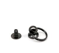 les vis à tête ronde, DIY Zinc-Alloy Steel Screw Back Rivets 10 Pieces Multicolor For Leather Craft With O-Ring(Black-c)
