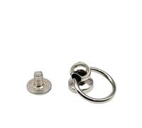 les vis à tête ronde, DIY Zinc-Alloy Steel Screw Back Rivets 10 Pieces Multicolor For Leather Craft With O-Ring(Silver-b)