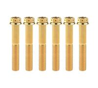les vis, Boulons hexagonaux à bride en titane M10, tailles multiples 20-90 mm, multicolores, pas de 1,25/1,5 mm, alliage 6AL/4V, lot de 6(Gold,80MM-M10 1.25PITCH)
