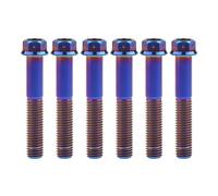 les vis, Boulons hexagonaux à bride en titane M10, tailles multiples 20-90 mm, multicolores, pas de 1,25/1,5 mm, alliage 6AL/4V, lot de 6(Burnt Blue,25MM-M10 1.25PITCH)