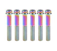 les vis, Boulons hexagonaux à bride en titane M10, tailles multiples 20-90 mm, multicolores, pas de 1,25/1,5 mm, alliage 6AL/4V, lot de 6(Rainbow,50MM-M10 1.5PITCH)