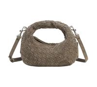 LES VISIONNAIRES Greta Micro weave Sac à main Cuir véritable 20 cm gris