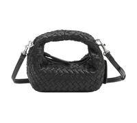 LES VISIONNAIRES Greta Micro weave Sac à main Cuir véritable 20 cm noir