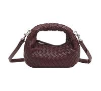 LES VISIONNAIRES Greta Micro weave Sac à main Cuir véritable 20 cm violet