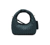 LES VISIONNAIRES Sac en cuir - Mini sac GRETA MICRO WEAVE SILKY vert foncé