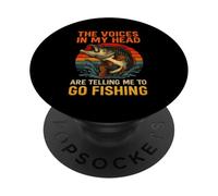 Les Voix dans ma tête me Disent d'aller pêcher l'achigan PopSockets PopGrip Adhésif