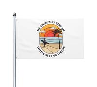 Les Voix Dans Ma Tête Me Disent D'Aller Surfer. Drapeaux De Cour Drapeau De Bienvenue Amusant Bannière Décorative Uv Fade Résistant Pour Fête Ferme Extérieure 3X5 Ft