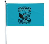 Les Voix Dans Ma Tête Me Disent Sans Cesse D'Aller Pêcher Drapeaux De Jardin Colorée Garden Flag Durable Bannière Pour Extérieure Intérieure Porche 90X150Cm