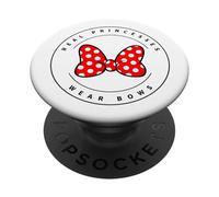 Les Vraies Princesses Portent des nœuds Populaires Rouge et Blanc à Pois PopSockets PopGrip Adhésif