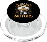 Les Vrais capitaines utilisent des Moteurs Boating Graphic Motor Boat Captain PopSockets PopGrip pour MagSafe