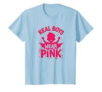Les Vrais garçons Portent du Rose T-Shirt, Enfant, Bleu Céleste, 8 Ans