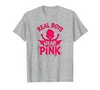 Les Vrais garçons Portent du Rose T-Shirt, Homme, Gris Chiné, 3XL