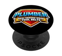 Les Vrais héros de Plombier Portent des Ceintures à Outils avec Citation Amusante PopSockets PopGrip Adhésif