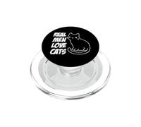 Les Vrais Hommes Aiment Les Chats pour Les propriétaires de Chats Funny Caturday PopSockets PopGrip pour MagSafe