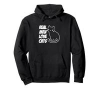 Les Vrais Hommes Aiment Les Chats pour Les propriétaires de Chats Funny Caturday Sweat à Capuche