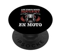 Les Vrais Mecs Roulent en Moto Pilote Motard Biker PopSockets PopGrip Adhésif