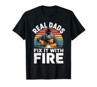 Les Vrais Papas Le réparent avec Le feu - Welder Dad Welding T-Shirt