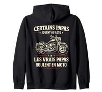 Les Vrais Papas Roulent en Moto Cadeau Papa Motard Humour Sweat à Capuche