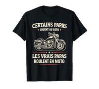 Les Vrais Papas Roulent en Moto Cadeau Papa Motard Humour T-Shirt