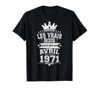 Les Vrais Rois sont Nés en Avril 1971-55 Anniversaire T-Shirt