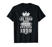 Les Vrais Rois sont Nés en Février 1959-67 Anniversaire T-Shirt