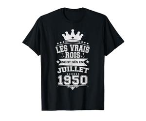 Les Vrais Rois sont Nés en Juillet 1950-76 Anniversaire T-Shirt