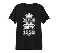 Les Vrais Rois sont Nés en Juillet 1959-67 Anniversaire T-Shirt Haut de Gamme