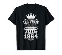 Les Vrais Rois sont Nés en Juin 1964-62 Anniversaire T-Shirt