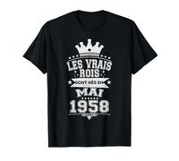 Les Vrais Rois sont Nés en Mai 1958-68 Anniversaire T-Shirt