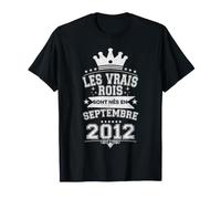 Les Vrais Rois sont Nés en Septembre 2012-14 Anniversaire T-Shirt